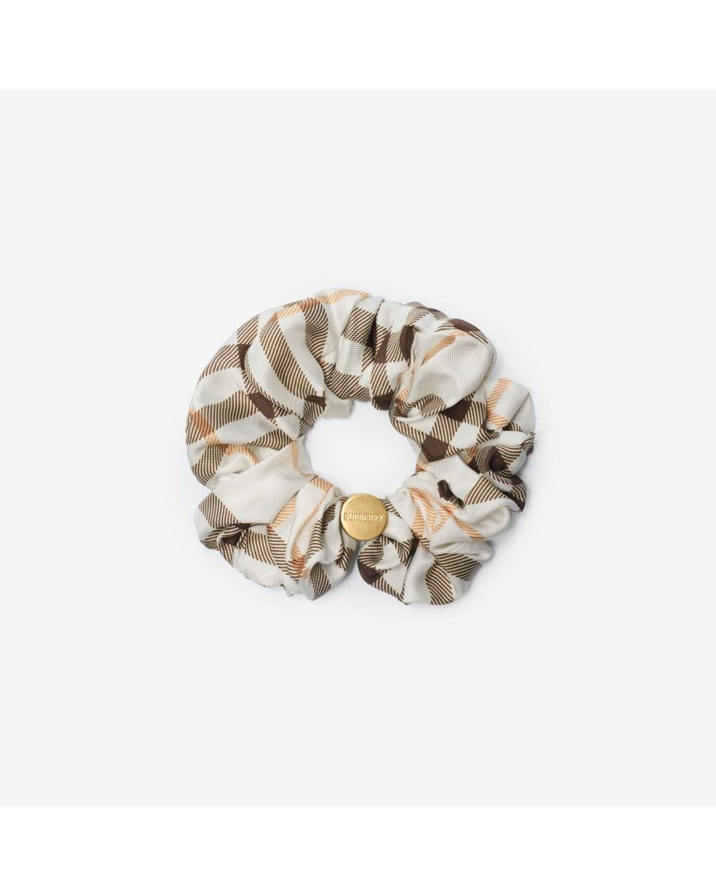 Burberry Metallic Check Silk Scrunchie