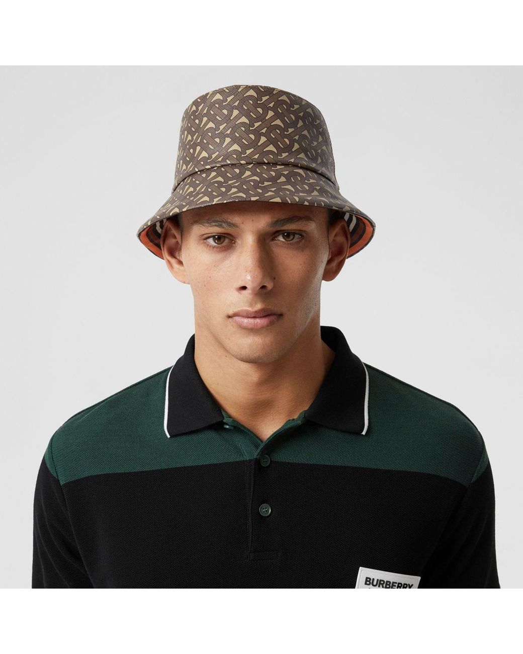 burberry monogram print bucket hat