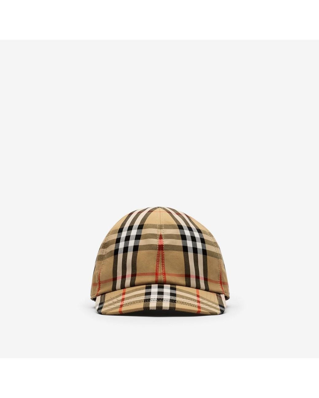 Burberry Natural Childrens Check Cotton Baseball Cap