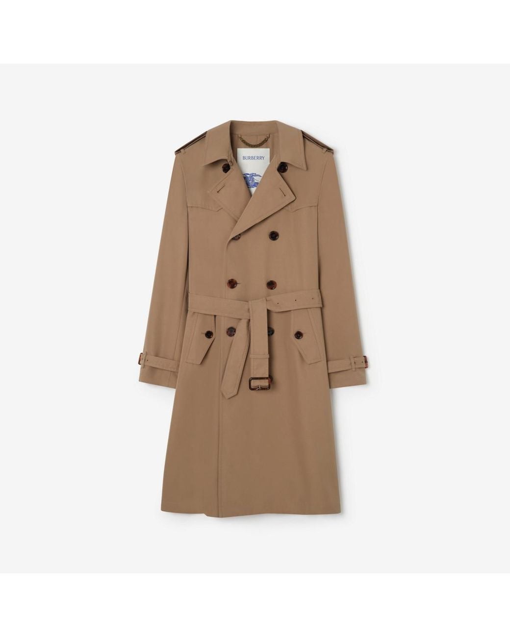 Burberry Brown Long Silk Cotton Foxfield Trench Coat for men