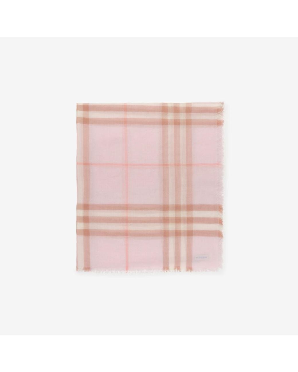 Burberry Pink Wide Check Wool Scarf