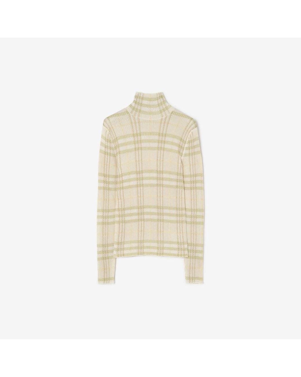 Burberry Natural Check Viscose Turtleneck Sweater