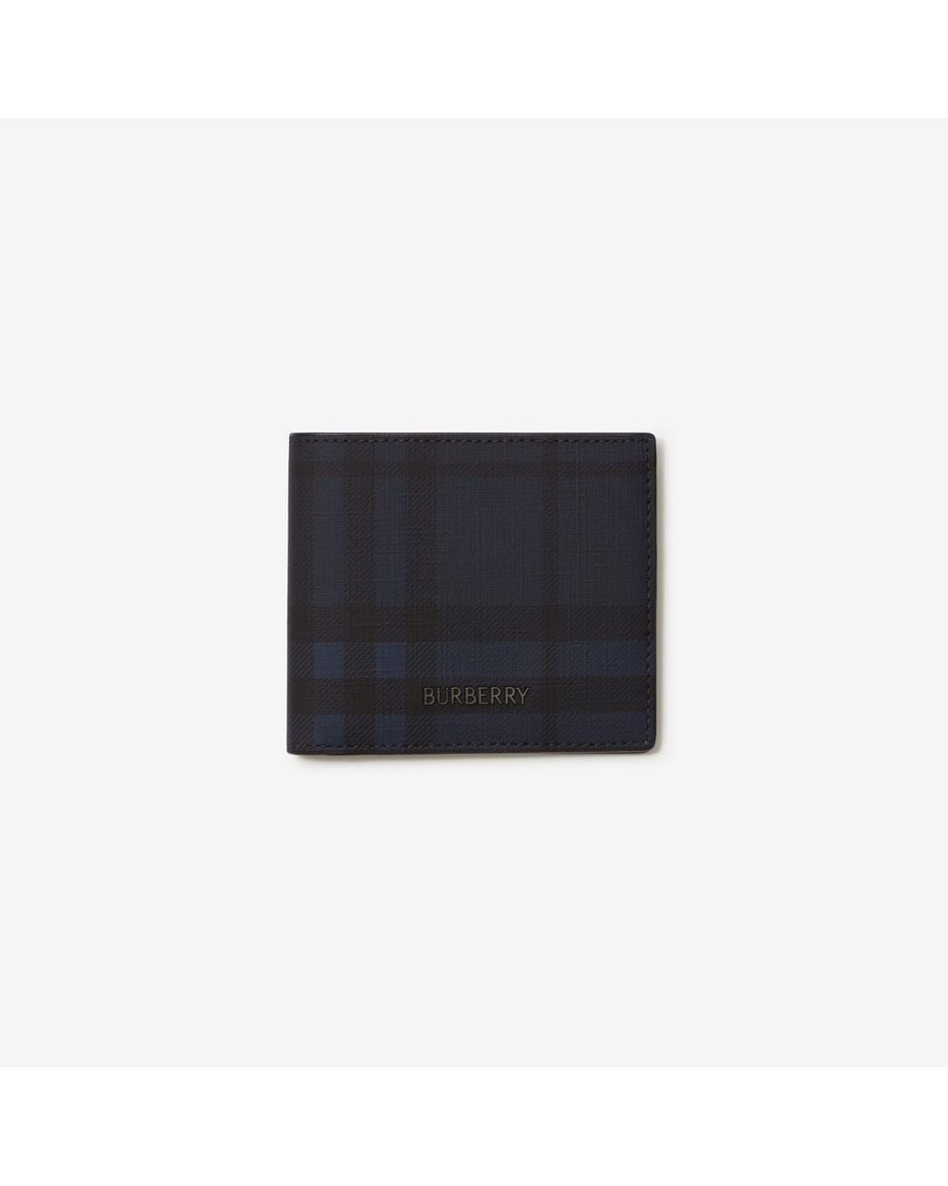 Burberry Black City Check Bifold Wallet for men