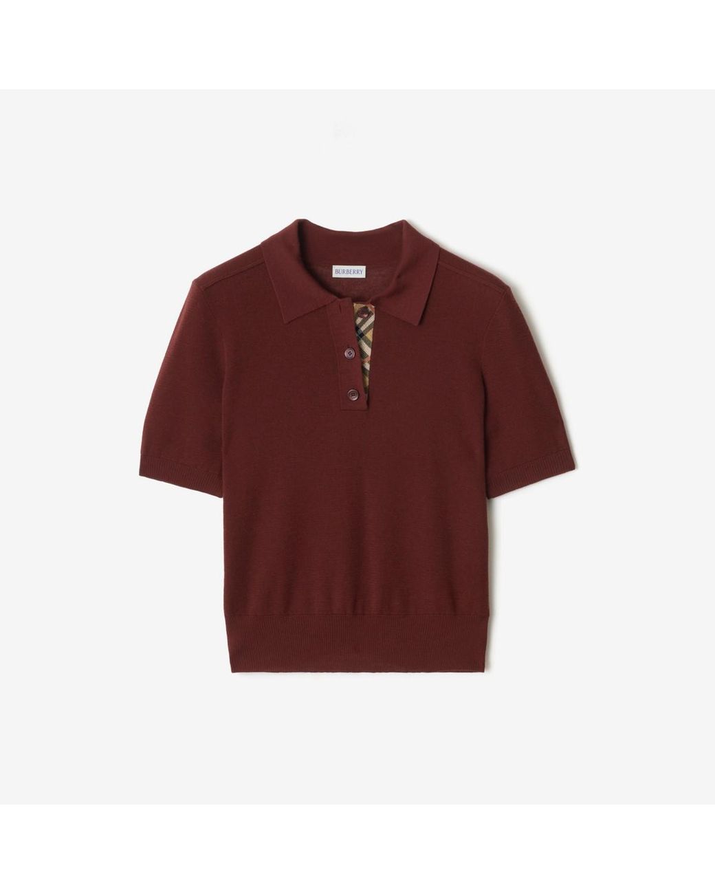 Burberry Red Wool Polo Shirt