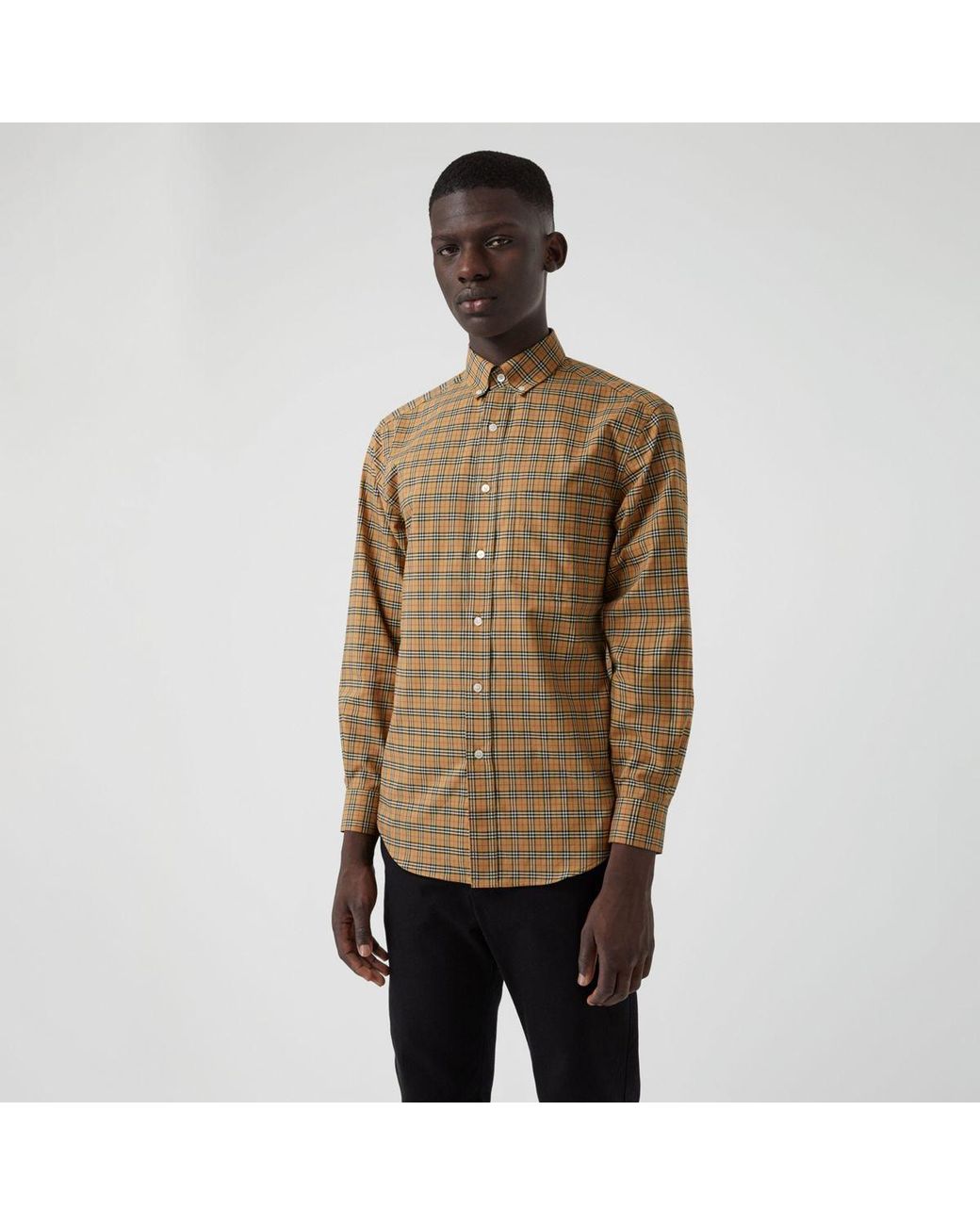 Burberry Small Scale Check Cotton Shirt for Men | Lyst UK