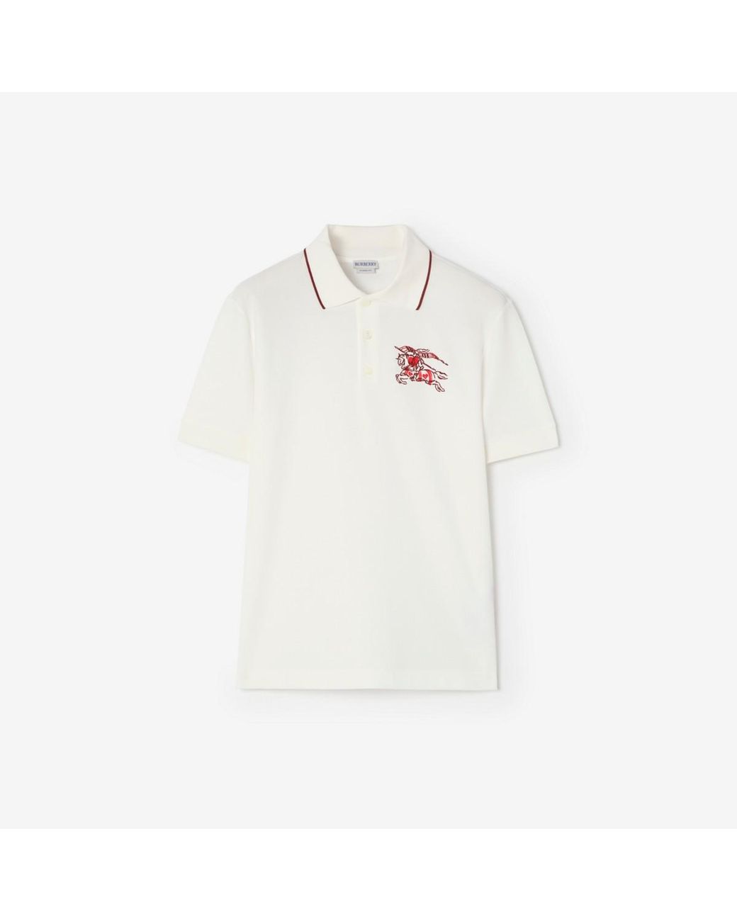 Burberry White Heart Knight Cotton Polo Shirt for men