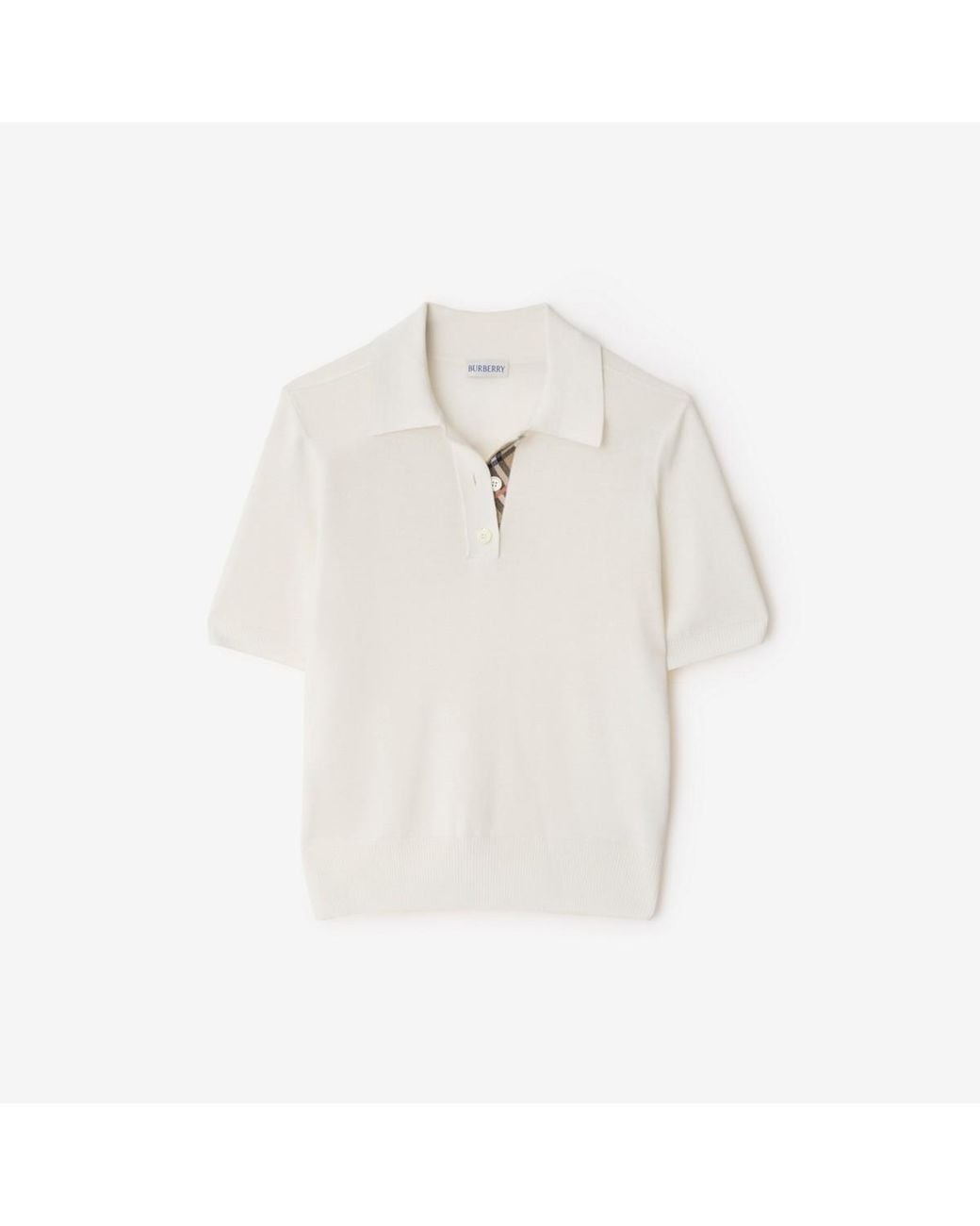 Burberry White Wool Polo Shirt