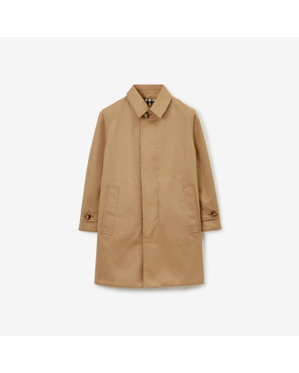 Burberry Natural Childrens Reversible Check Gabardine Car Coat for men