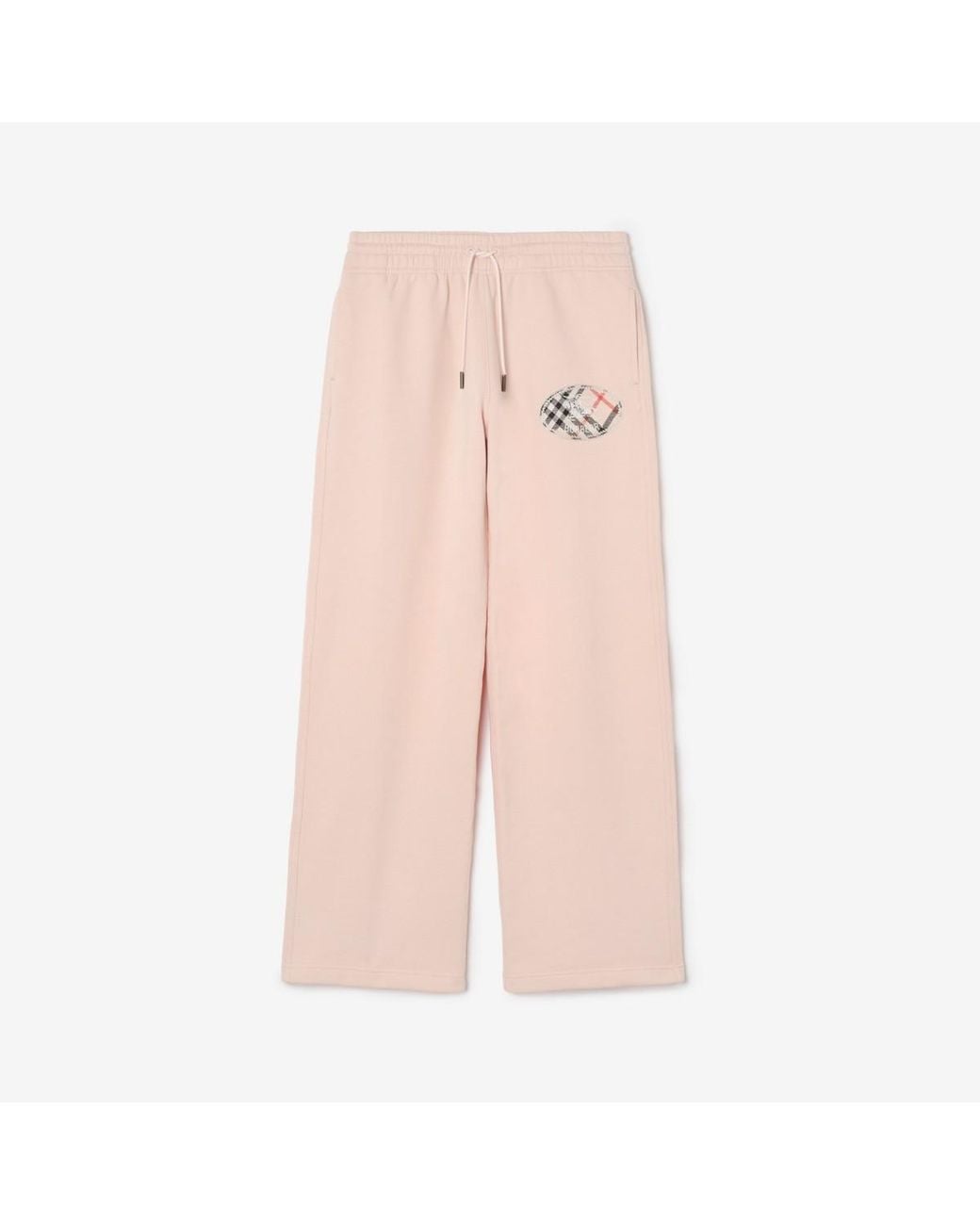 Burberry Pink Check Knight Stamp Cotton Track Pants