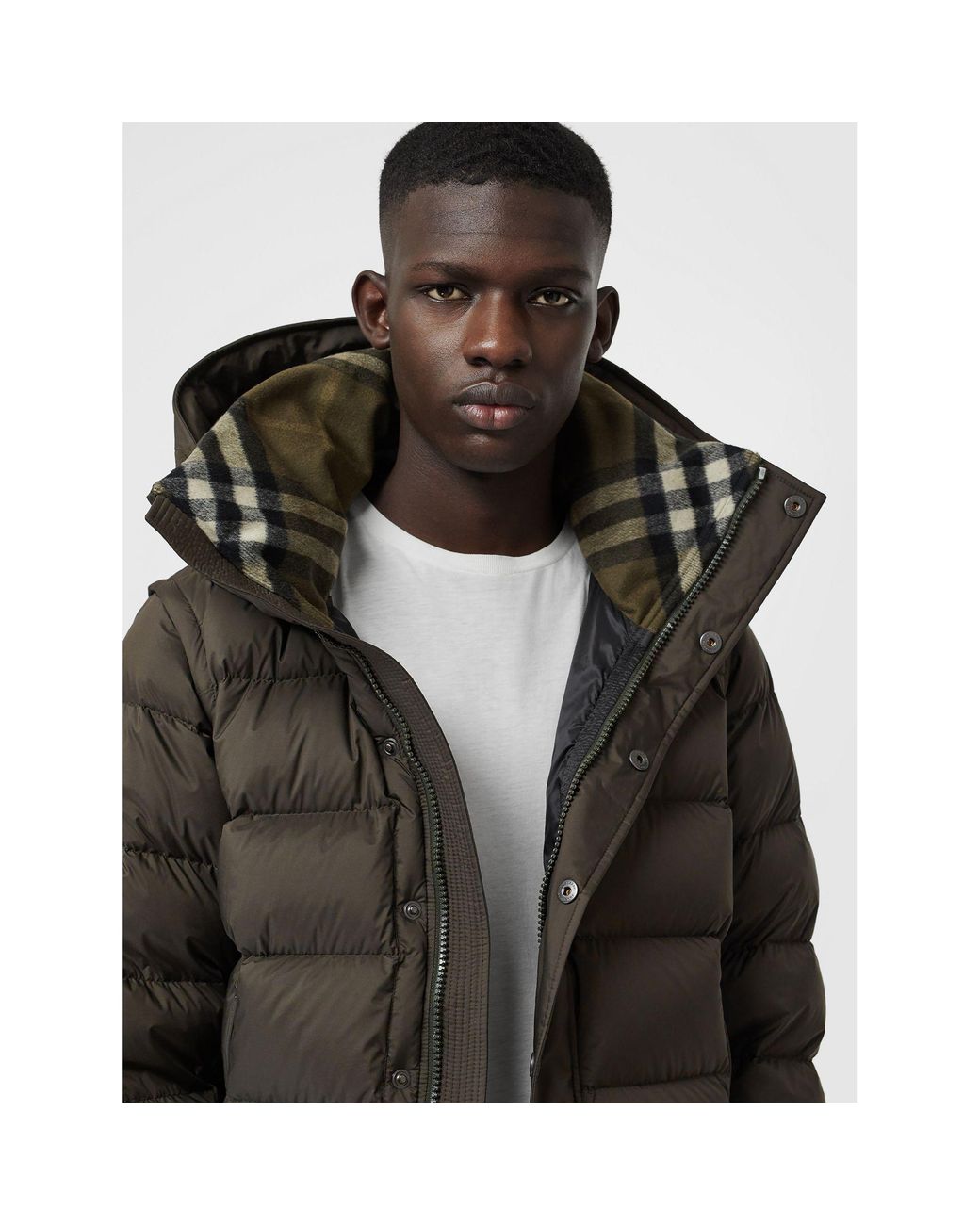 Burberry Detachable-sleeve Hooded Puffer Jacket in Green for Men | Lyst