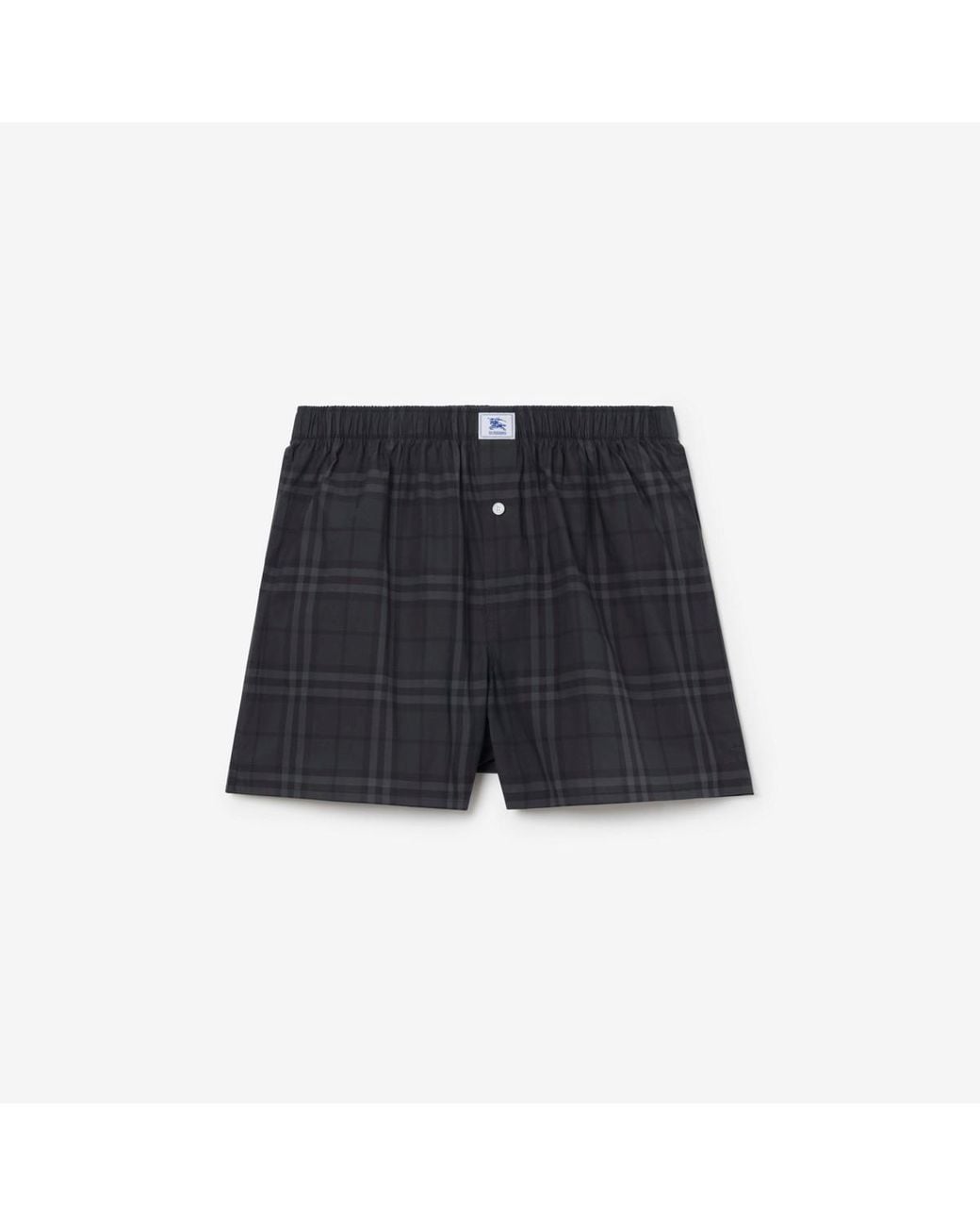 Burberry Blue Check Cotton Boxer Shorts for men