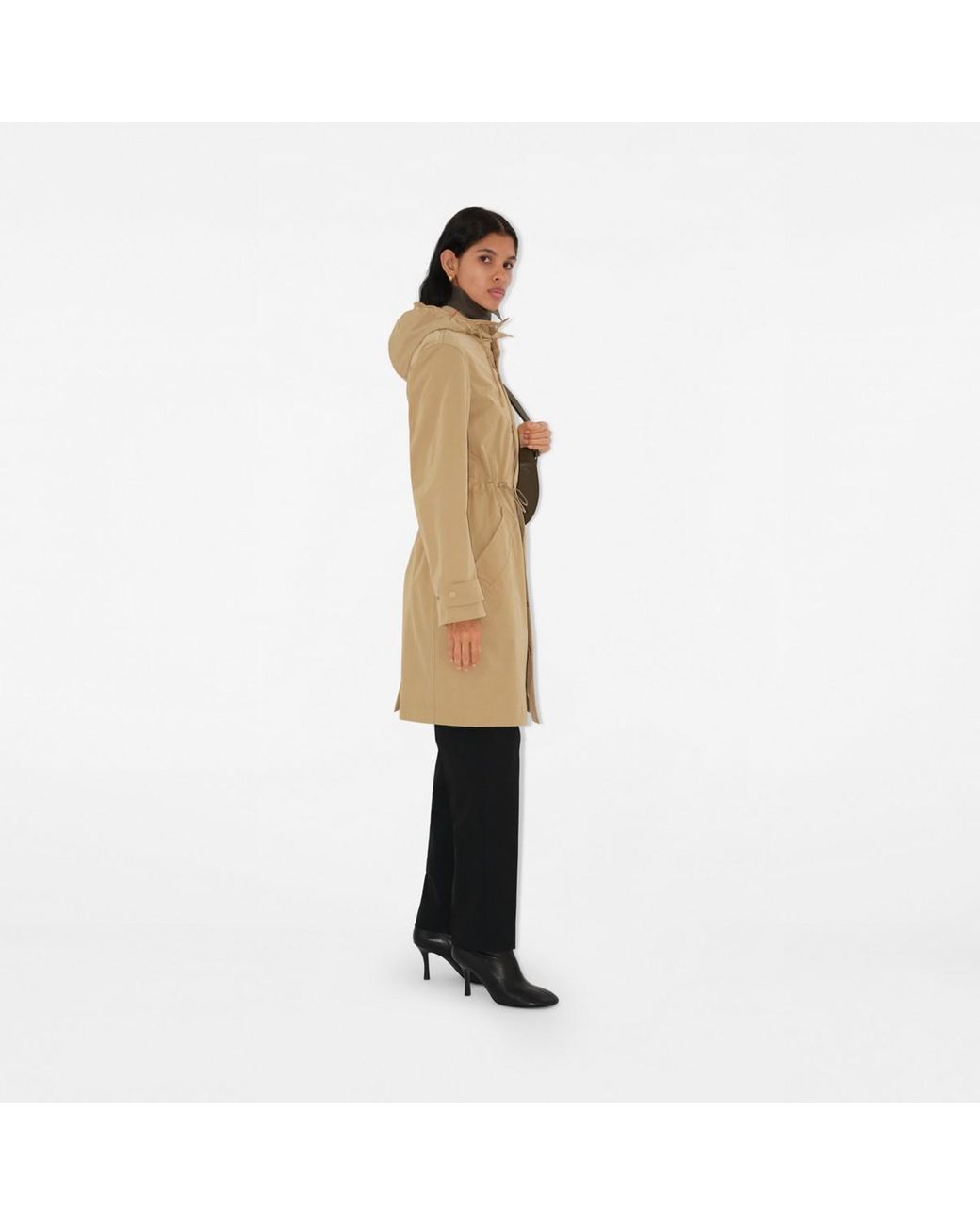 Burberry Nylon Cotton Parka in Natural | Lyst