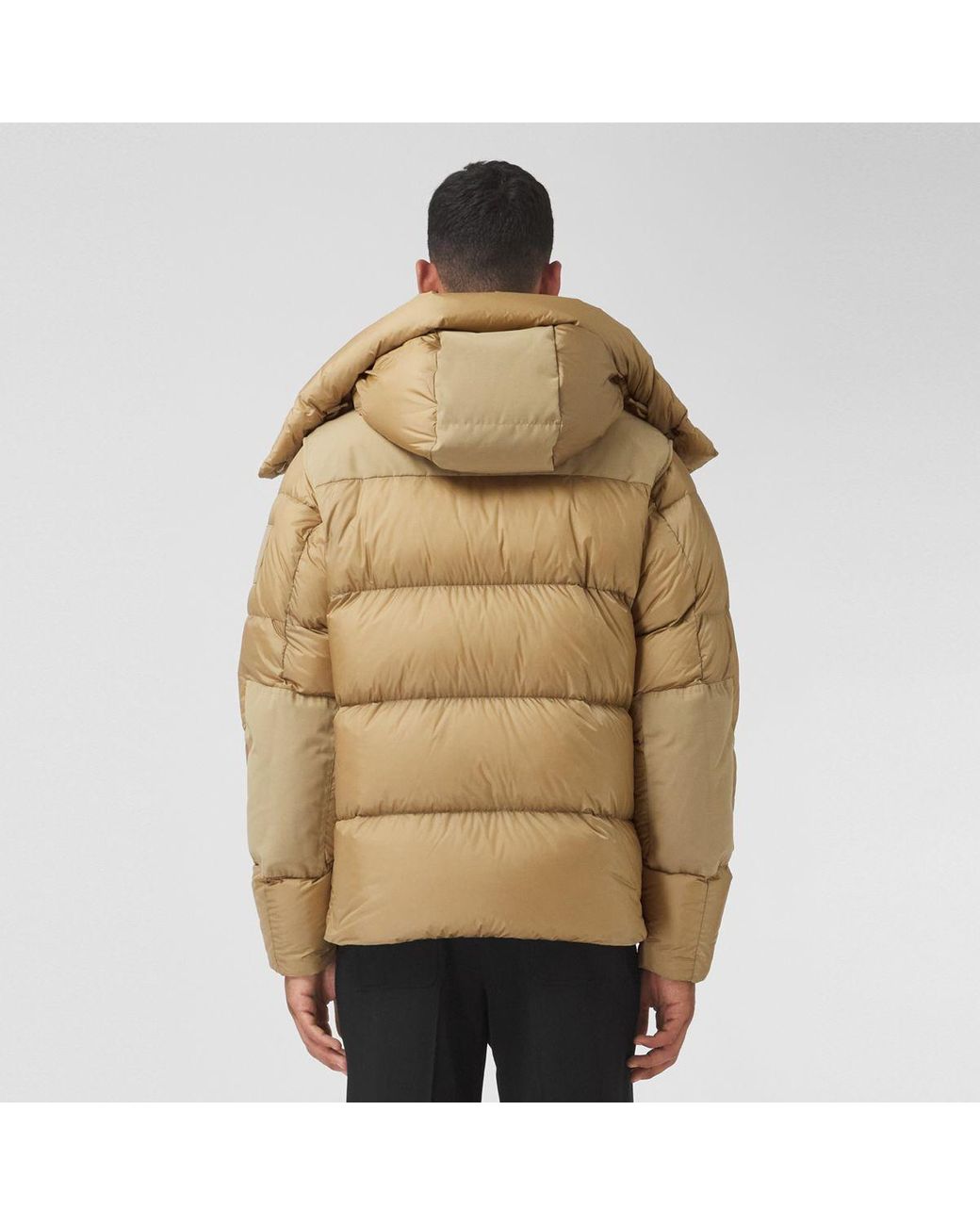 Burberry Synthetic Detachable Sleeve Hooded Puffer Jacket for Men - Lyst