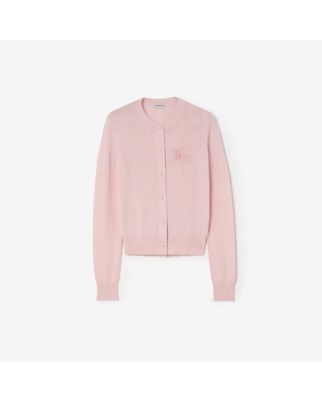 Burberry Pink Knight Cotton Wool Cardigan
