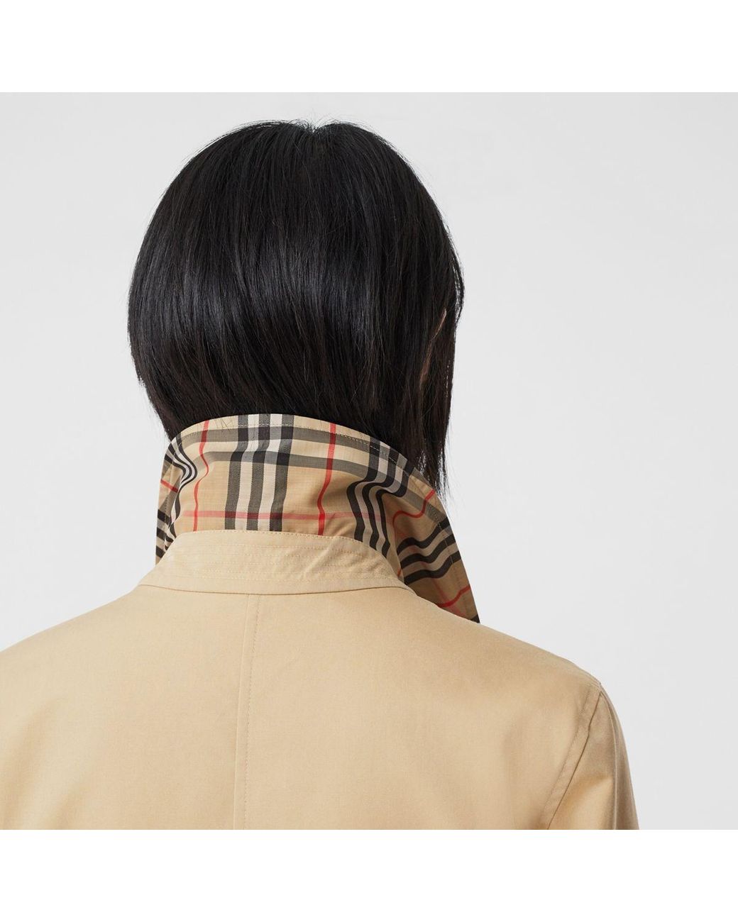 Burberry Reversible Cotton And Vintage Check Car Coat in Honey (Natural) -  Lyst