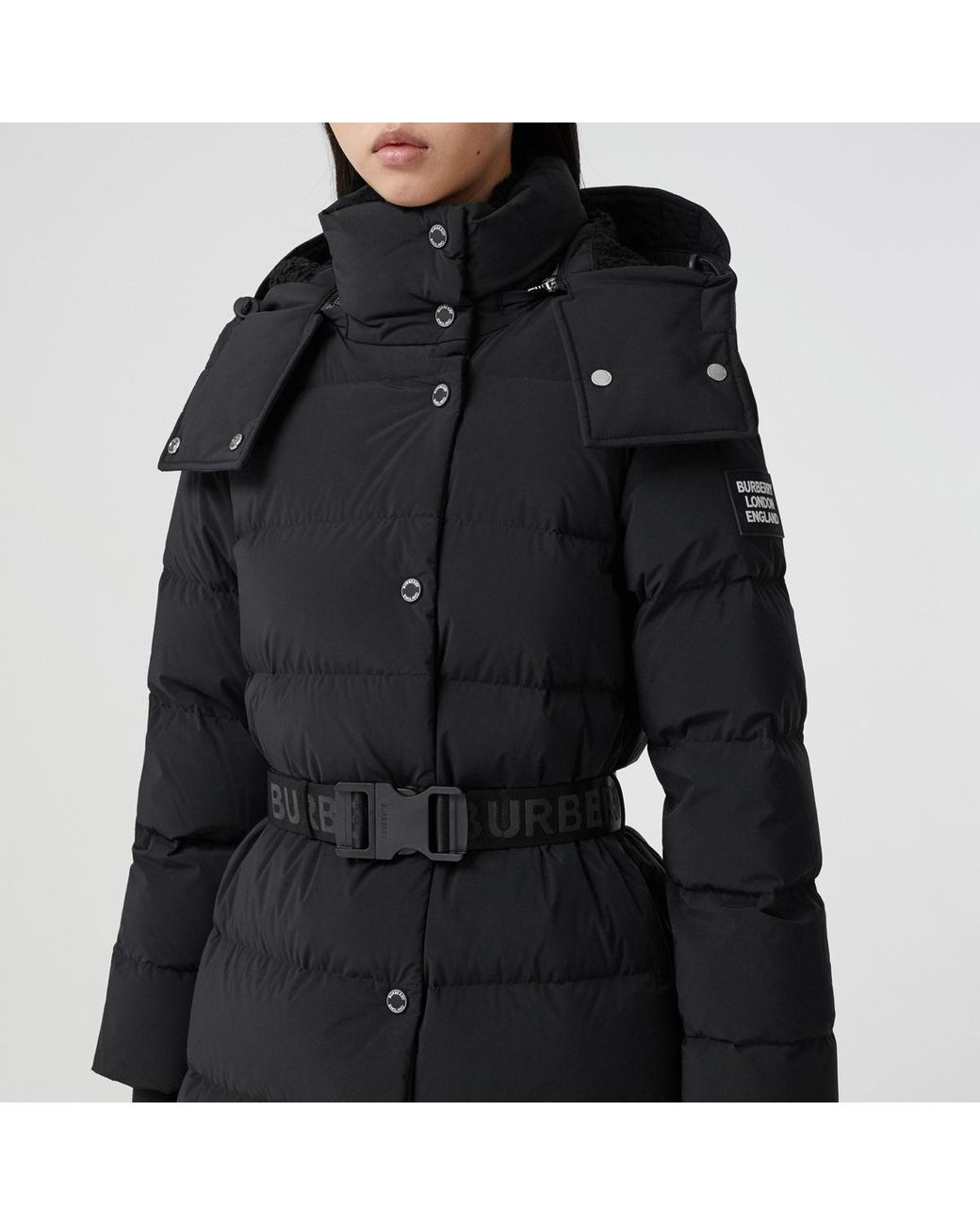 burberry belted puffer jacket