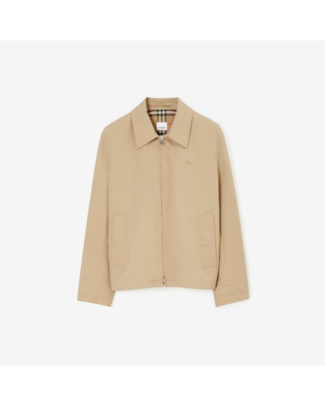 Burberry Natural Gabardine Harrington Jacket for men