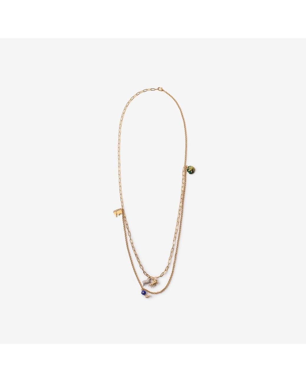 Burberry Metallic Charm Double Layer Necklace