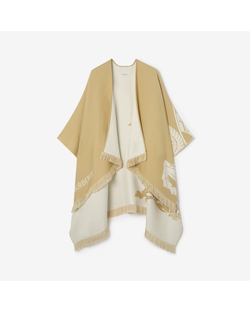 Burberry Natural Knight Wool Silk Cashmere Cape