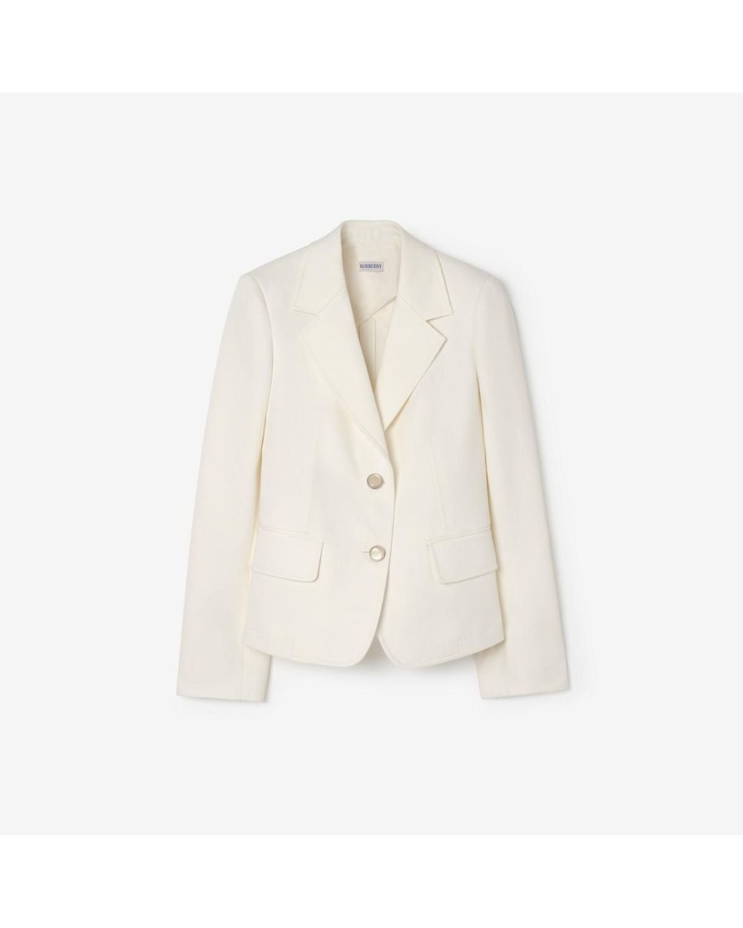 Burberry White Cotton Tailored Jacket