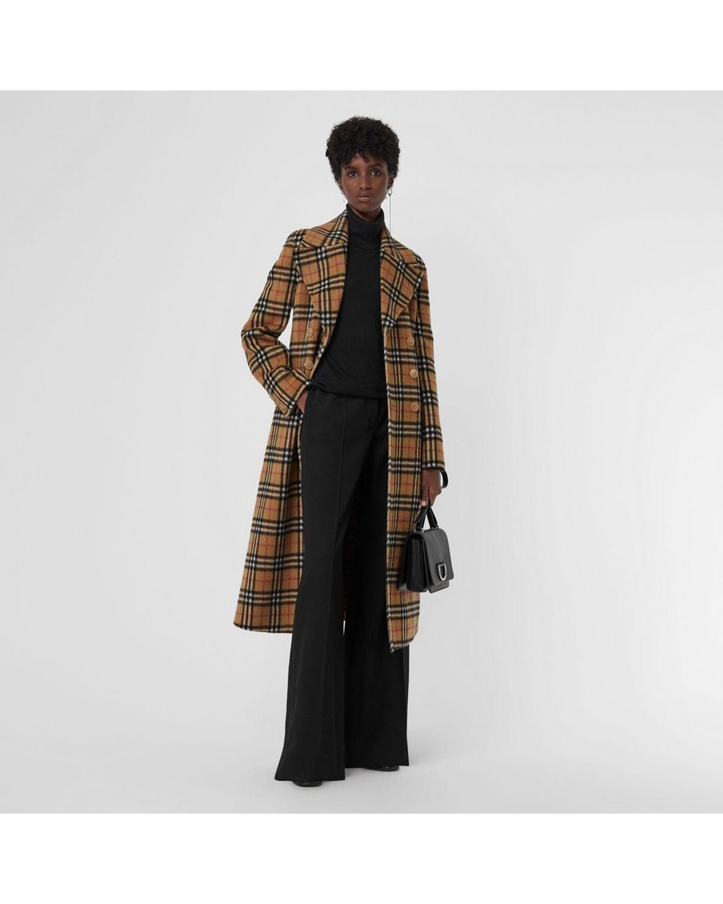 Burberry Vintage Check Alpaca Wool Tailored Coat | Lyst