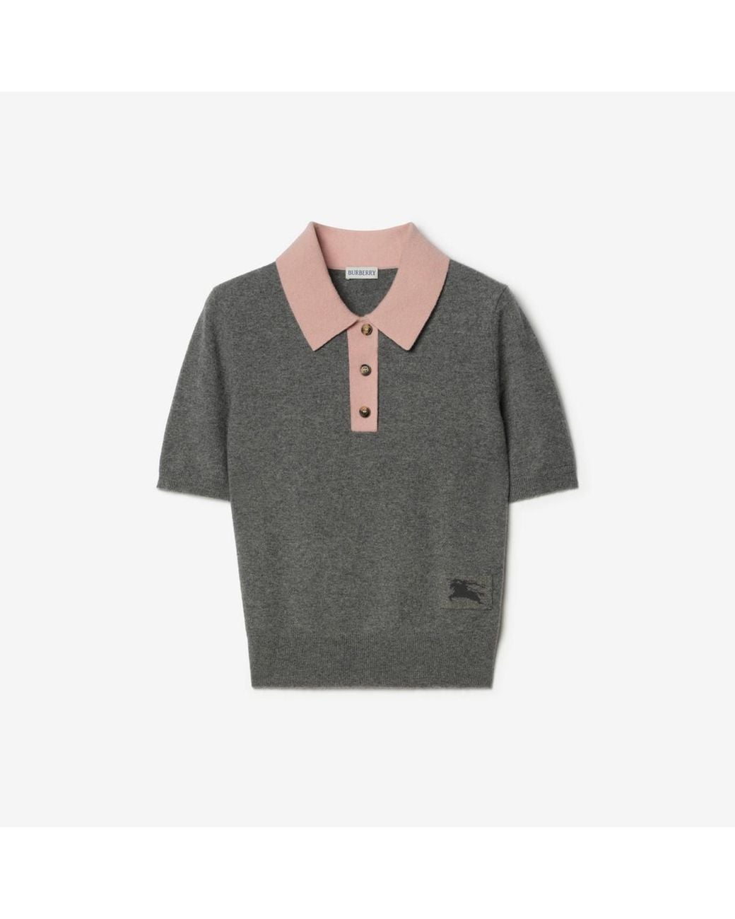 Burberry Gray Cashmere Blend Polo Shirt