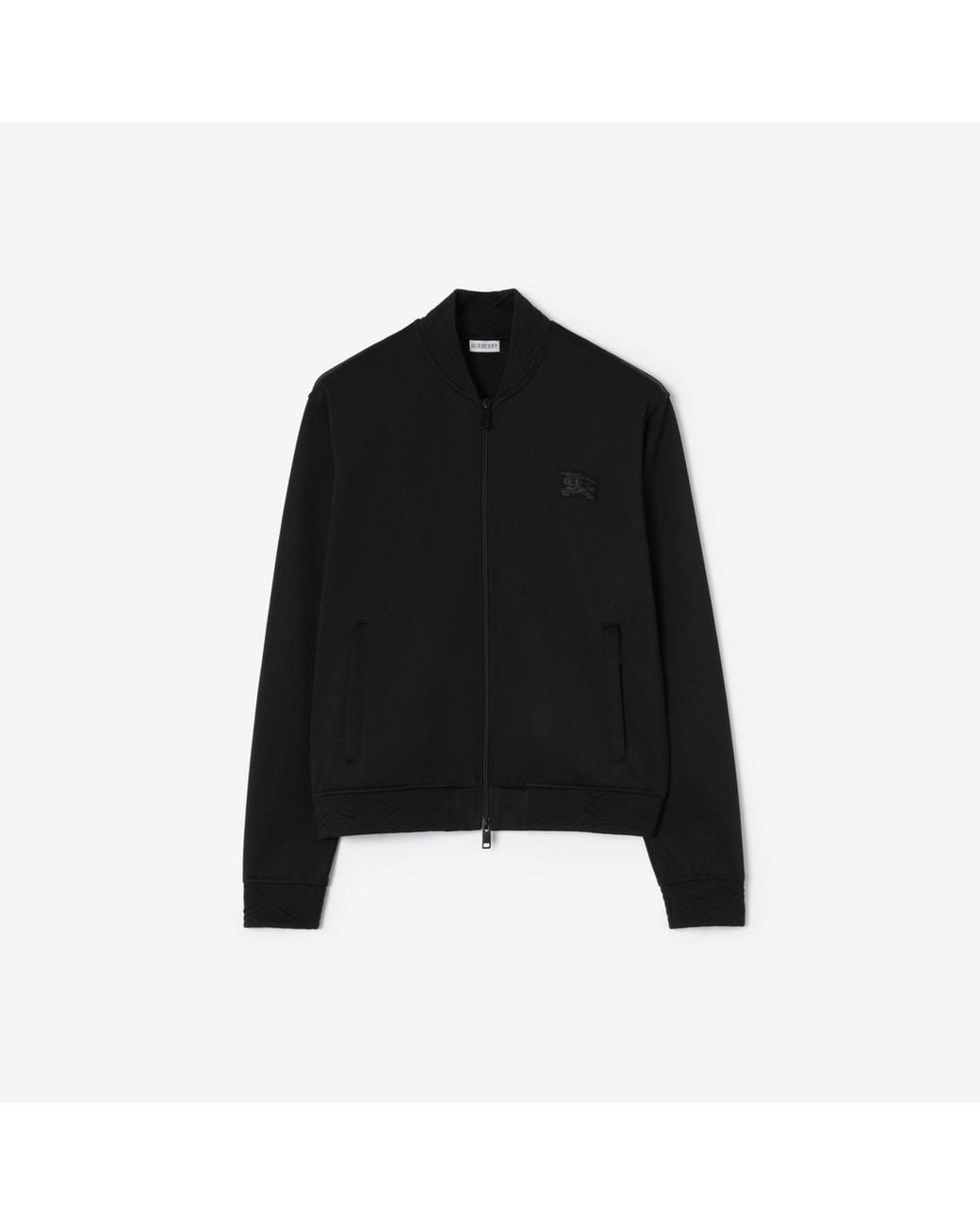 Burberry Black Cotton Blend Track Jacket for men