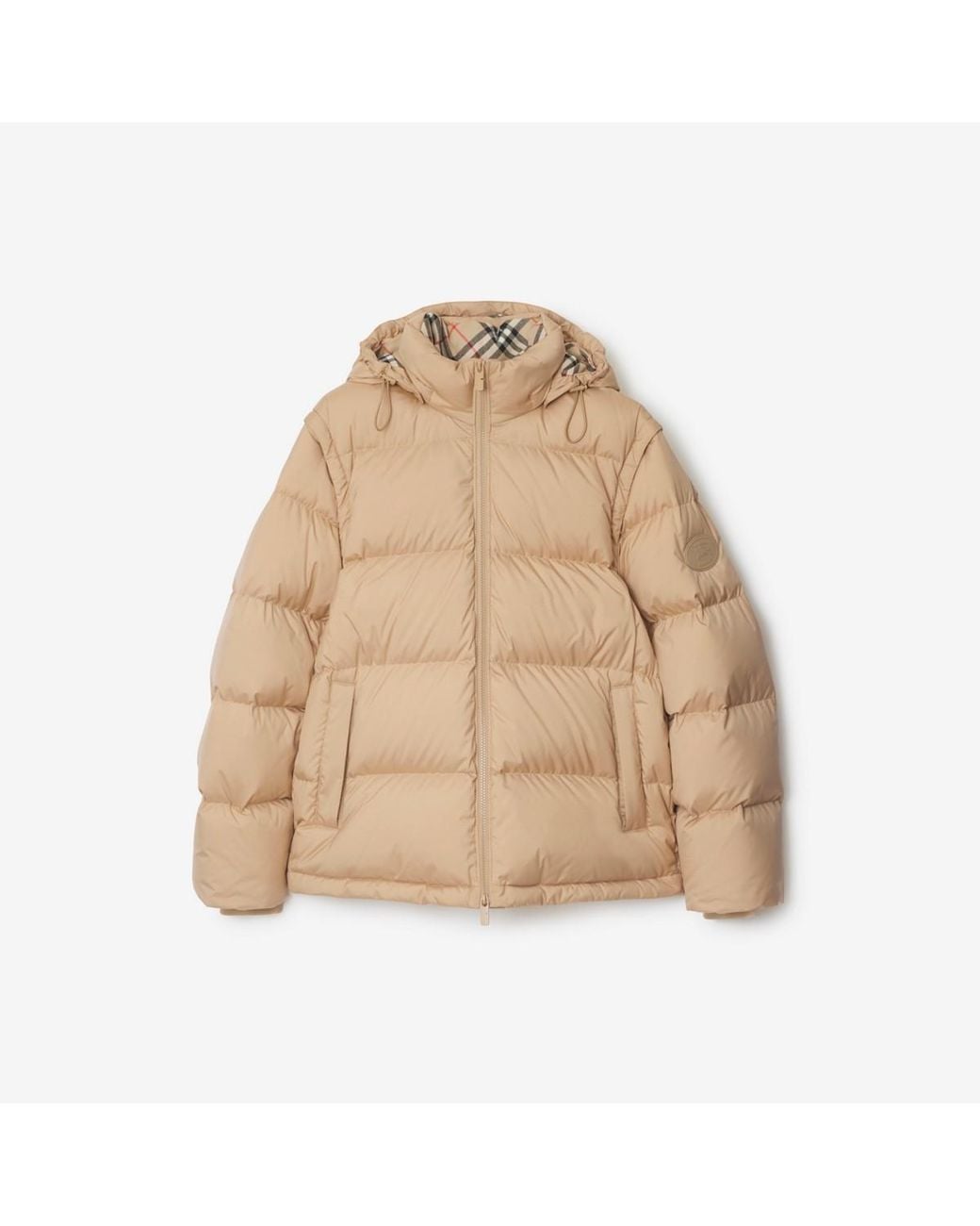 Burberry Natural Detachable Sleeve Bideford Puffer Jacket for men