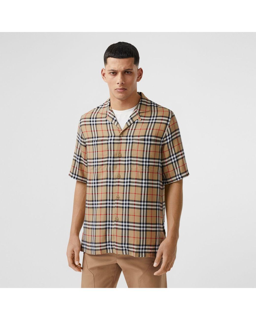 Burberry Short-sleeve Vintage Check Twill Shirt for Men | Lyst