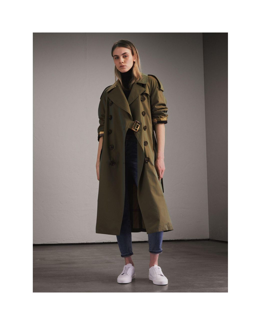 Burberry Tropical Gabardine Trench Coat in Green | Lyst