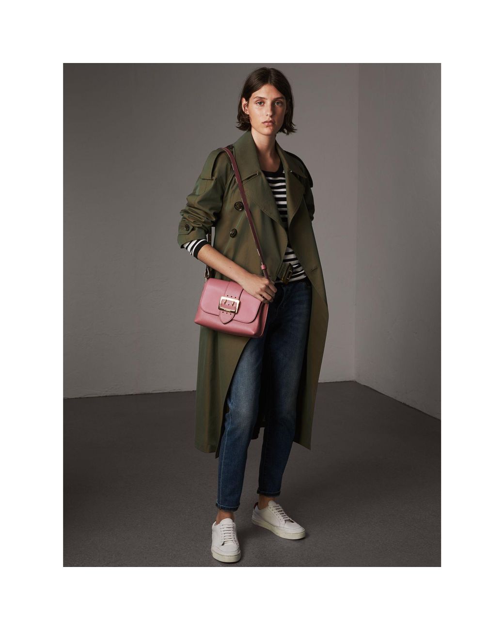 Burberry The Buckle Crossbody Bag In Leather Dusty Pink | Lyst