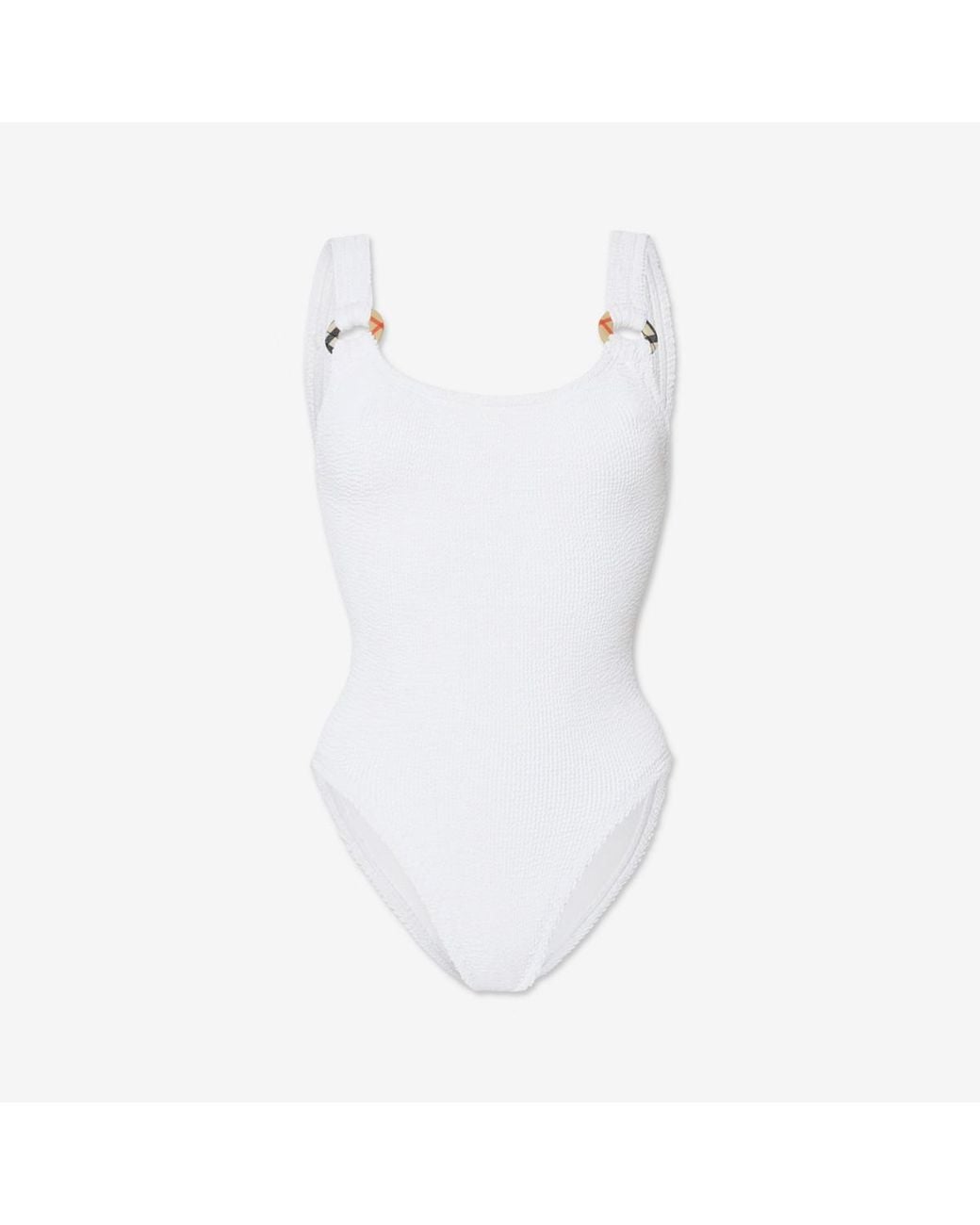 Burberry White X Hunza G Domino Swimsuit