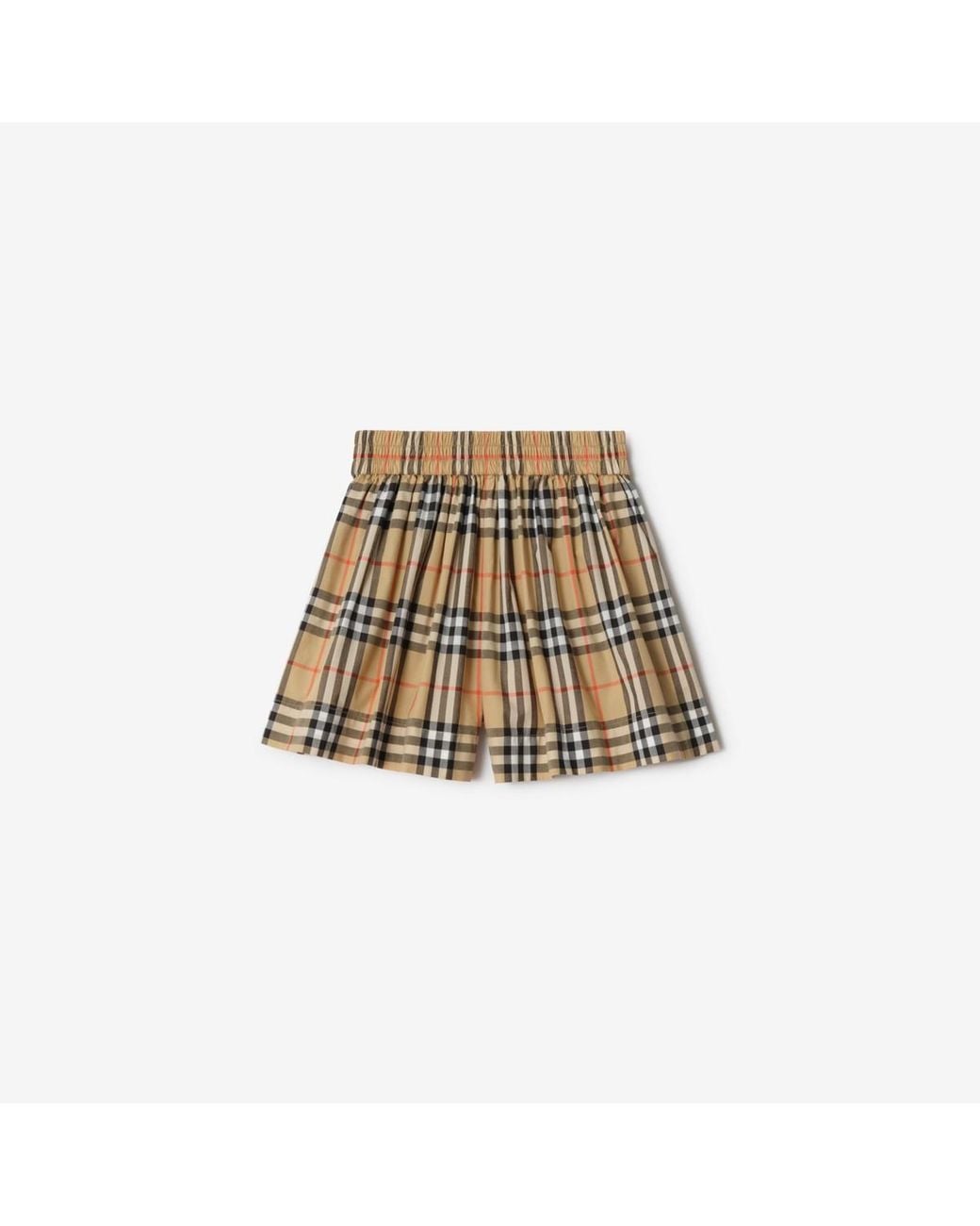Burberry Natural Childrens Check Cotton Shorts