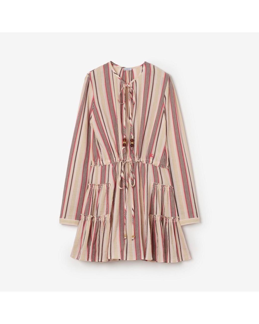 Burberry Pink Striped Cotton Voile Dress