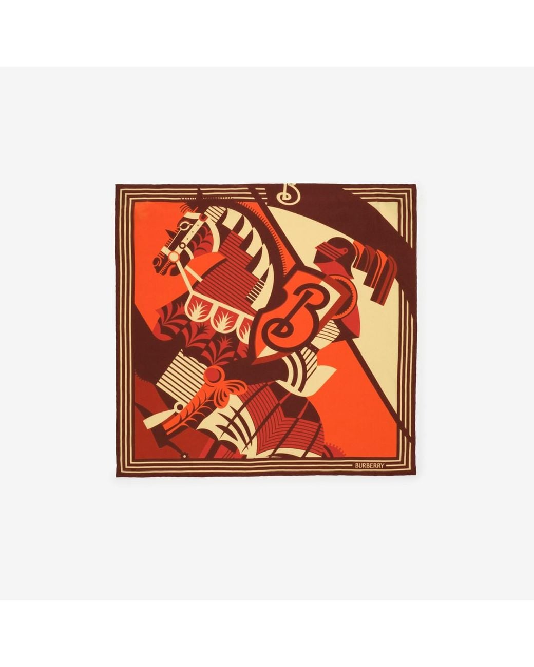 Burberry Orange Knight Silk Scarf