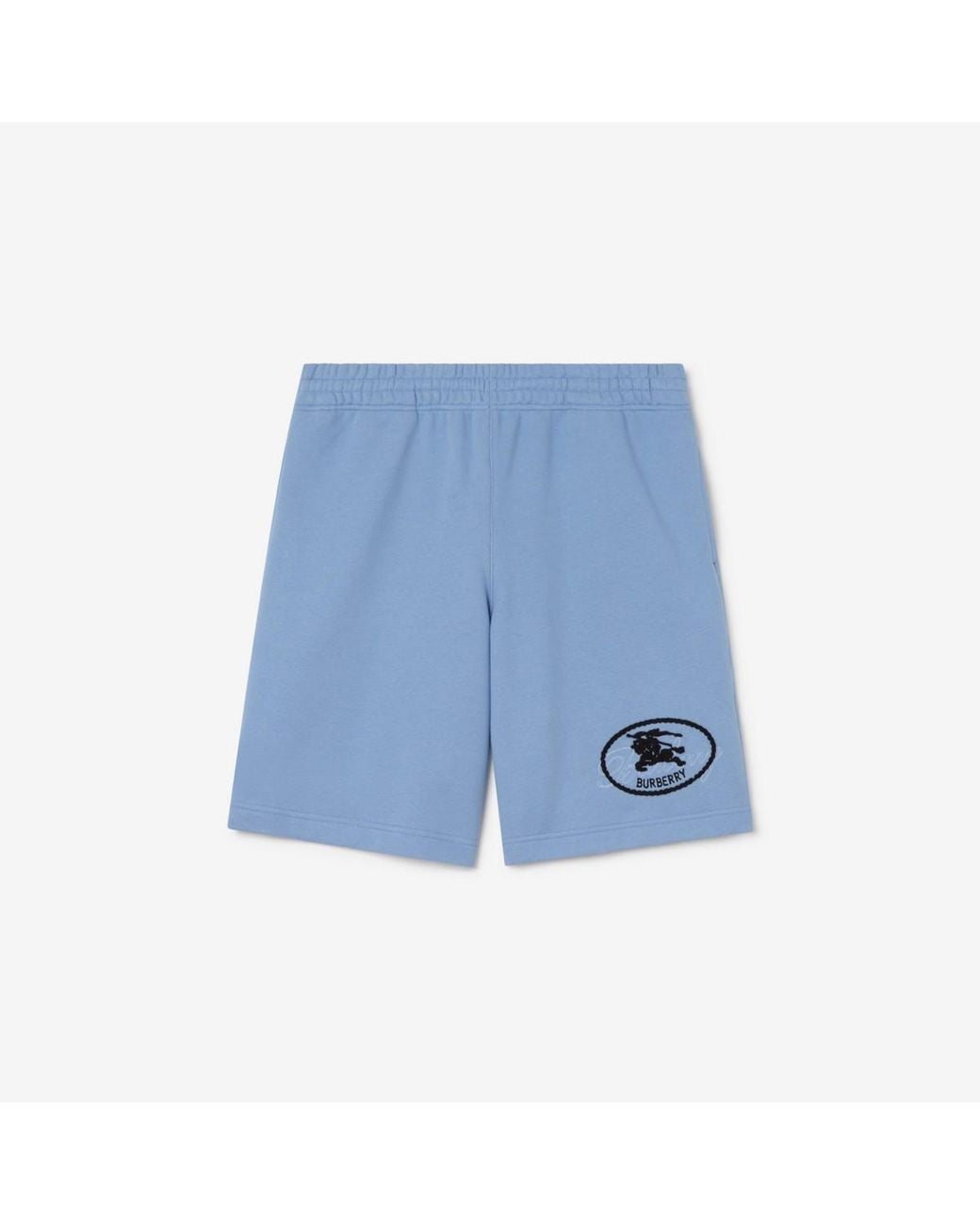 Burberry Blue Knight Stamp Cotton Shorts for men