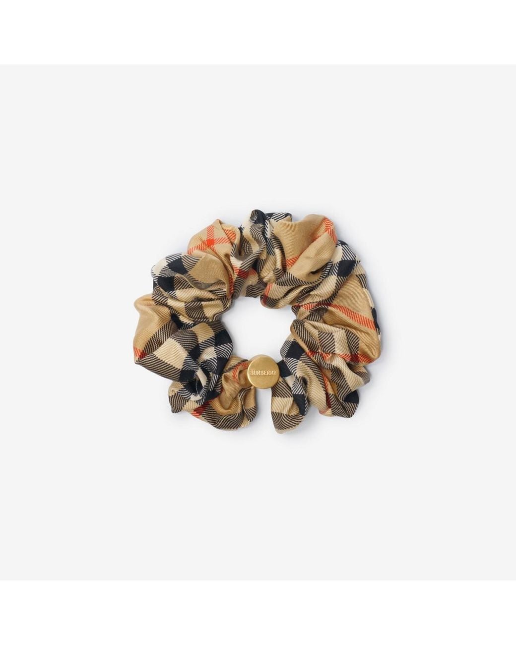 Burberry Metallic Check Silk Scrunchie