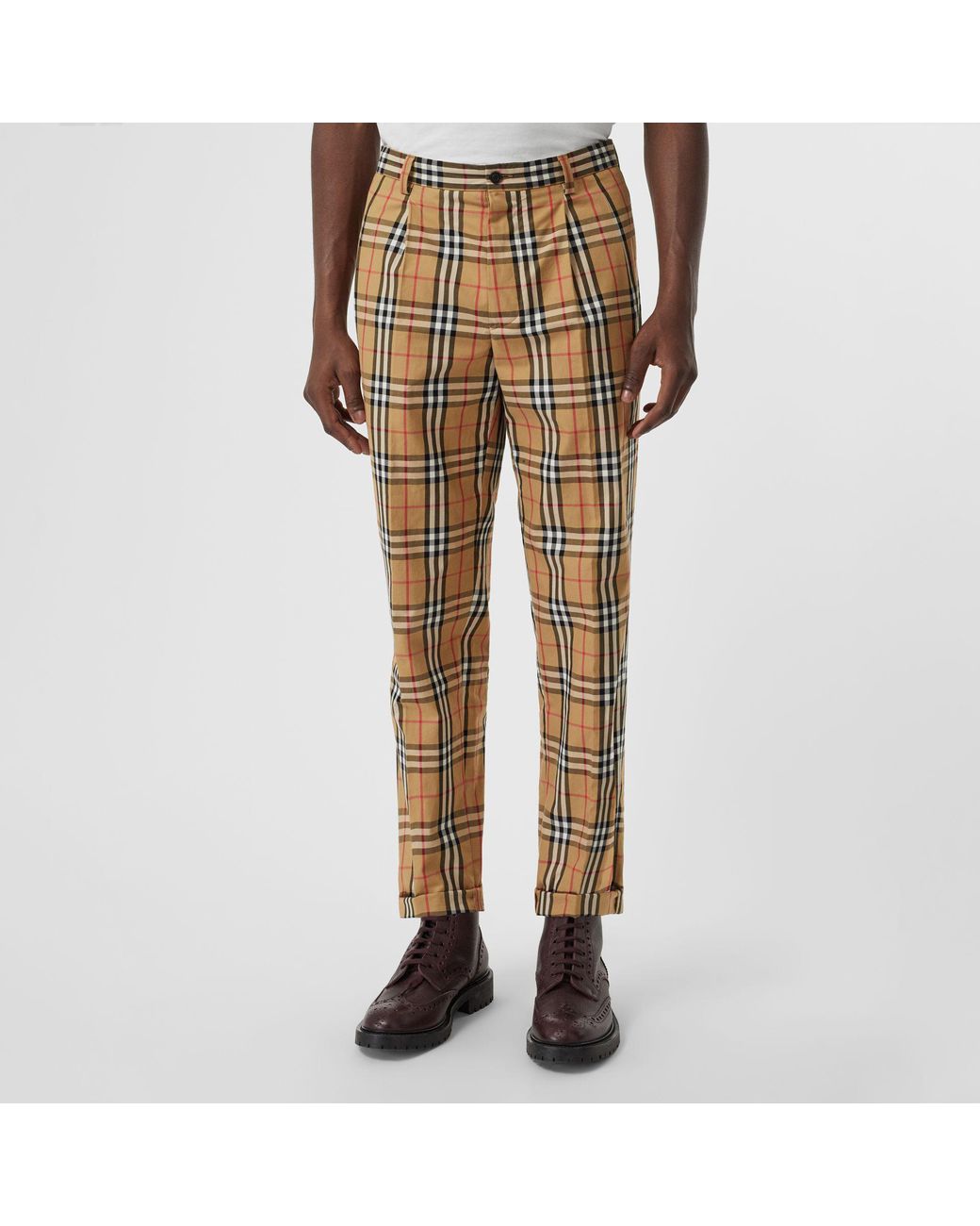Burberry Vintage Check Cotton Trousers for Men | Lyst Canada