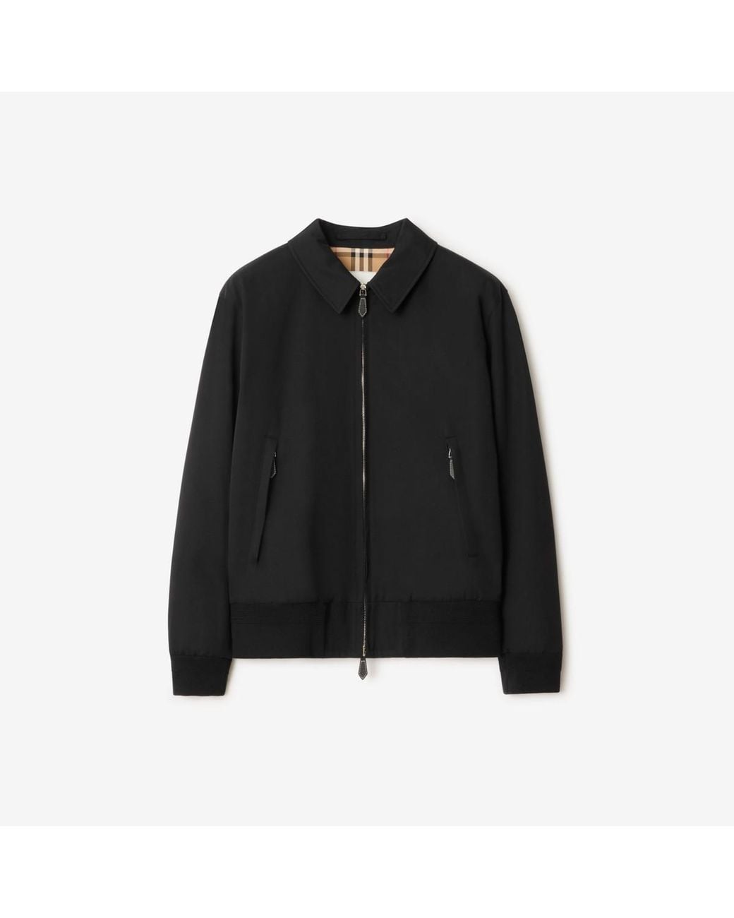 Burberry Black Gabardine Harrington Jacket for men