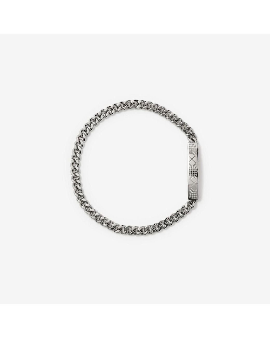 Burberry Metallic Engraved Check Chain Bracelet for men
