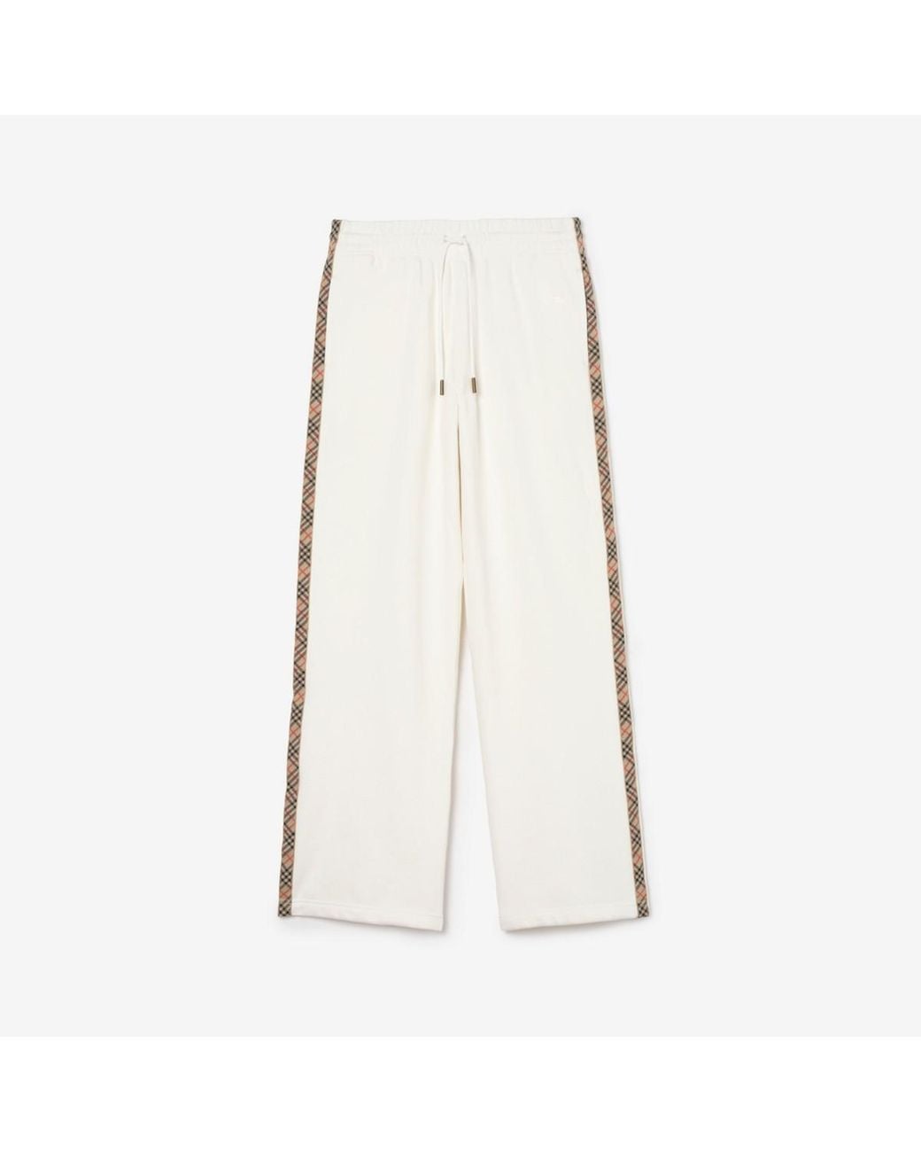 Burberry Natural Check Trim Cotton Track Pants