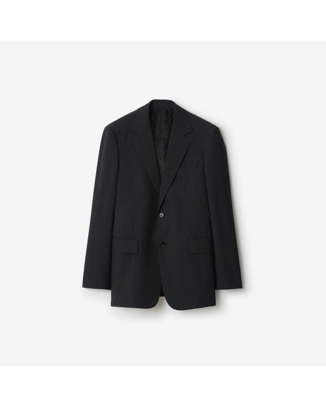 Wool Blend Tailored Jacket Burberry pour homme en coloris Black