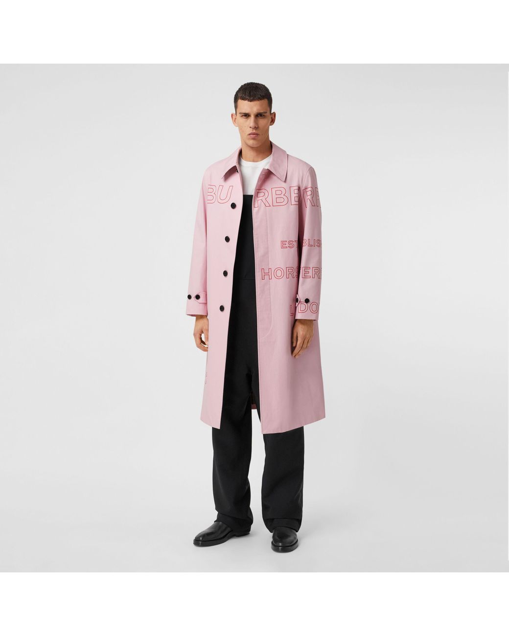Burberry Horseferry Print Cotton Gabardine Car Coat in Pink for Men | Lyst  Canada