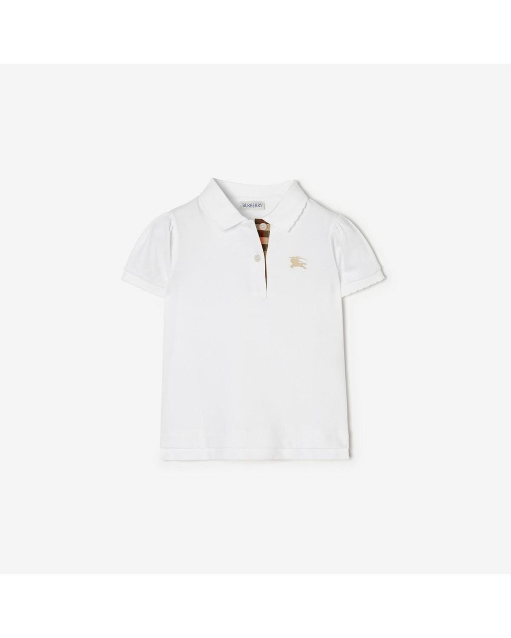Burberry White Childrens Cotton Polo Shirt