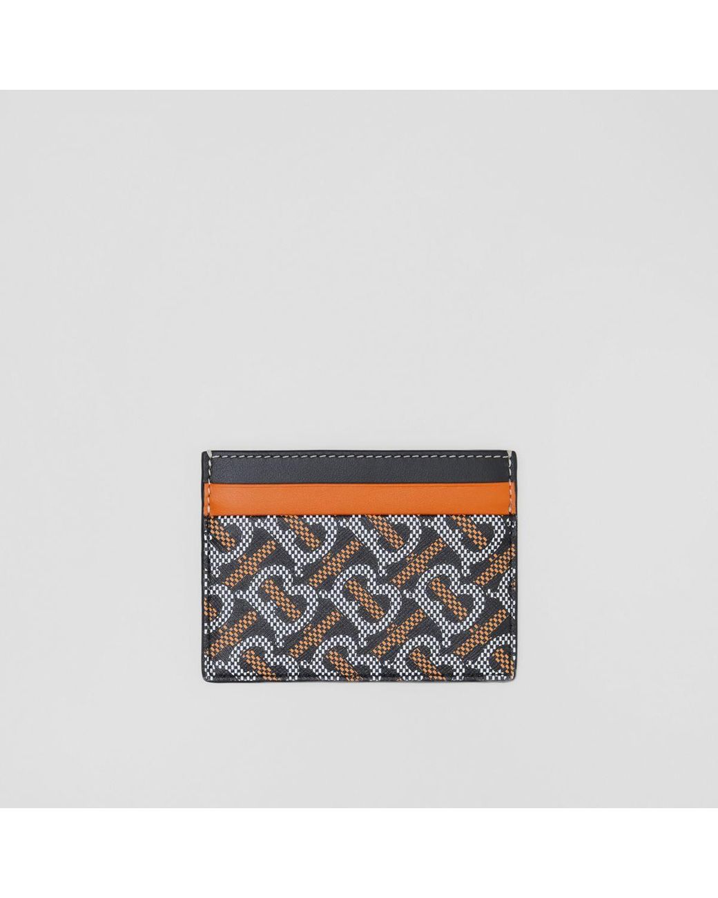 Burberry Monogram Print And Leather Card Case in Gray for Men | Lyst