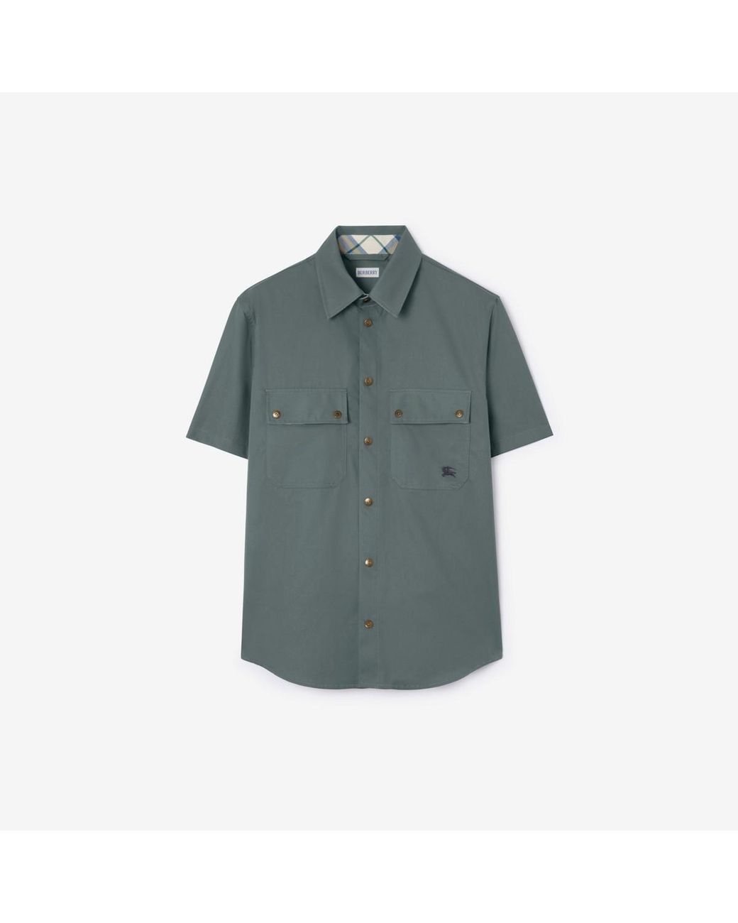 Burberry Gray Relaxed Fit Tropical Gabardine Shirt for men