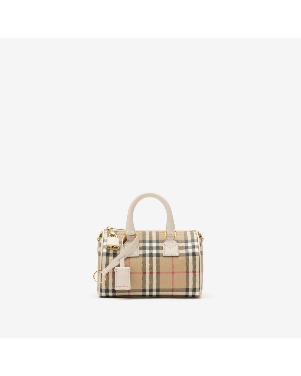 Burberry Natural Mini Check Bowling Bag