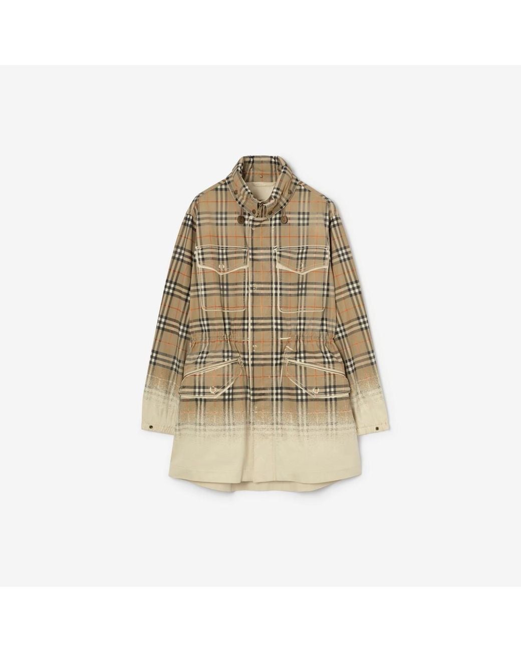 Burberry Natural Gradient Check Tropical Gabardine Parka for men