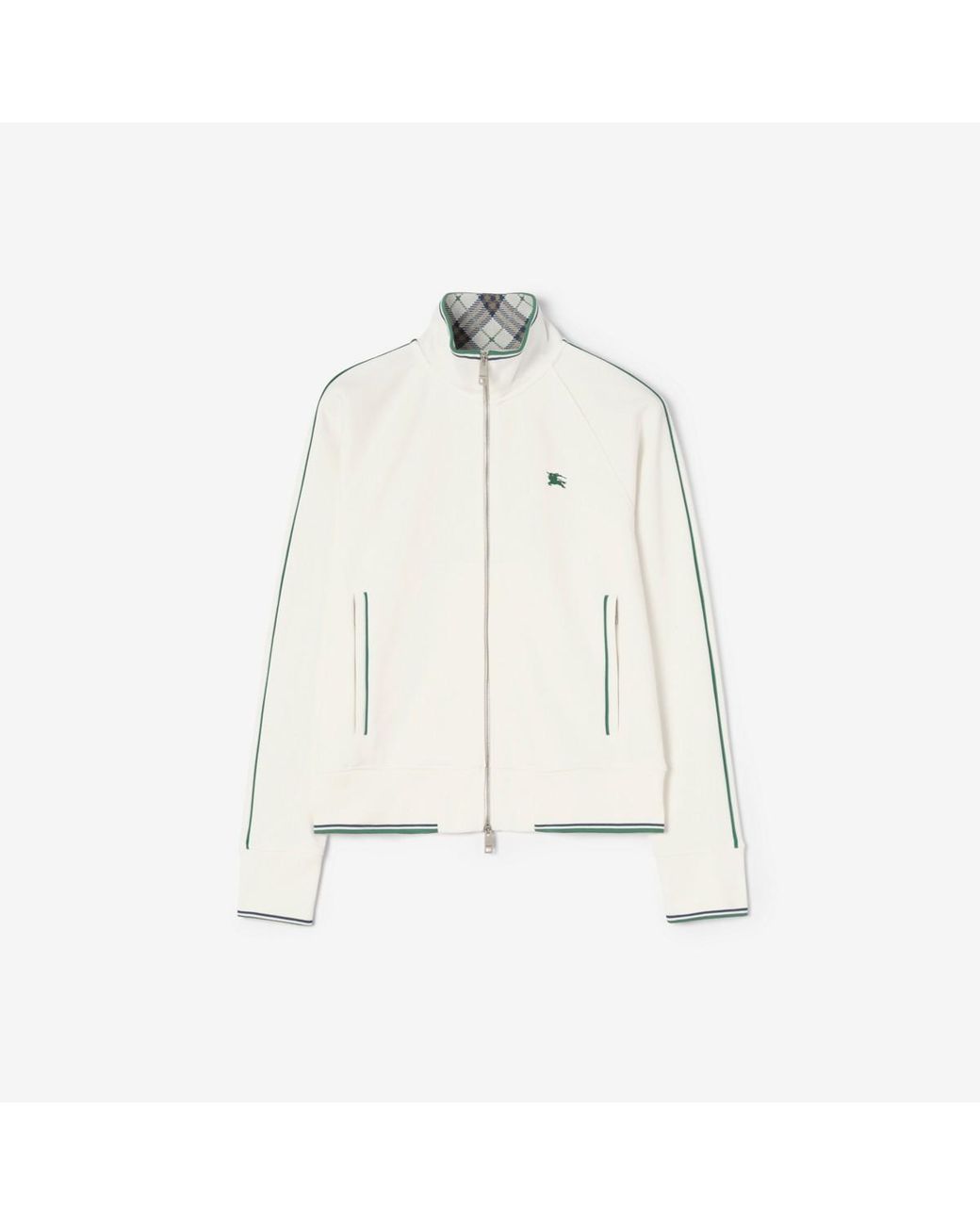 Burberry White Nylon Cotton Tennis Jacket for men