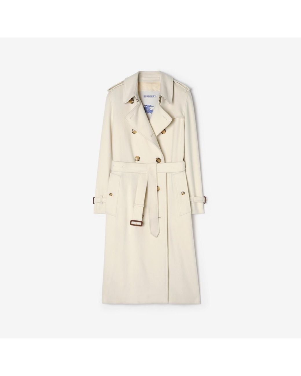 Burberry Natural Long Cashmere Kensington Trench Coat